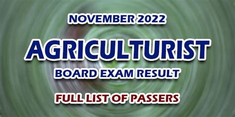 2022 agriculturist board exam result